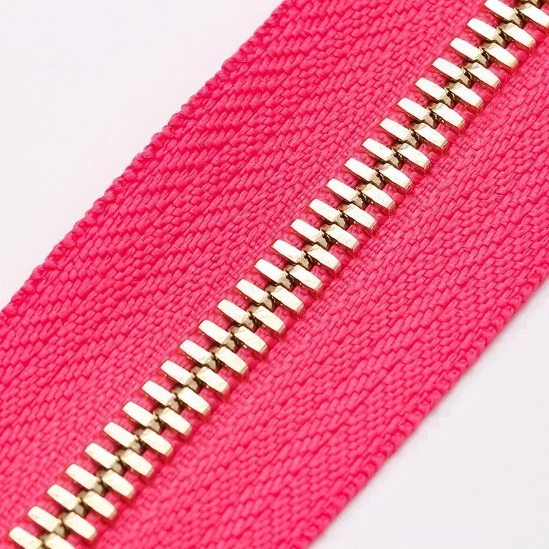 2/50Yards 5# Colorful Metal Zipper Gold/Sliver Teeth Double Pull Open-end Zips Tape Bag Garment Zip Repair Kit Sewing Accessory
