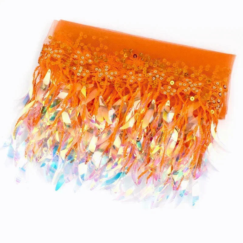 3/100Yards Sequin Tassel Mesh Tassels Fringe Decor Lace Trim Fabric for Wedding Clothes Curtain Fringes Trimmings DIY Accessories
