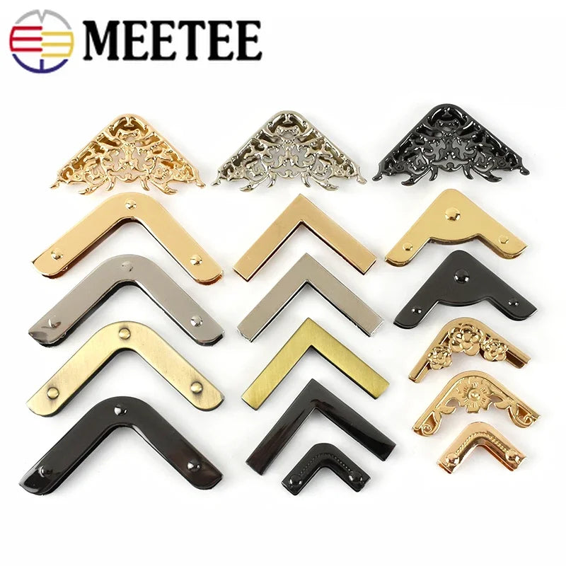 10/500pcs Meetee Bag Edge Corner Metal Buckles Purse Handbag Edges Protection Decor Clip Clasp for Bags Hardware Accessories
