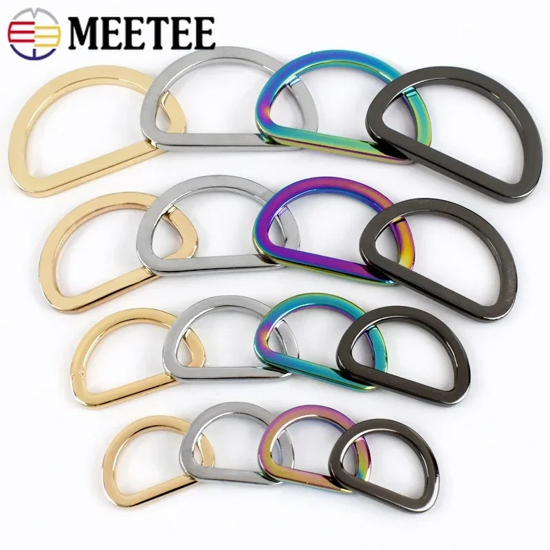 20/710Pcs 16-38mm D Rings Metal Buckles for Bag Strap Belt Loops Handbag Webbing Clasp Connector Leather Hook DIY Hardware Accessory