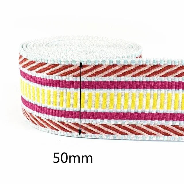 3/100Meters 38/50mm Polyester Jacquard Webbing Tapes Thick Ribbon Bag Strap Belt for DIY Clothes Bias Binding Sewing Accessories