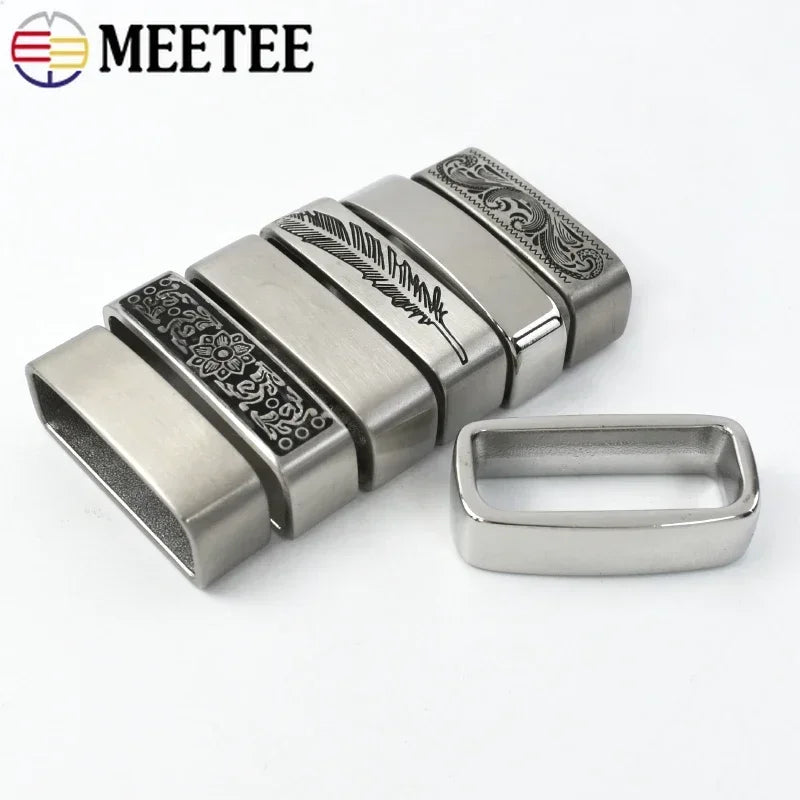 3/100Pcs 35/40mm Solid Stainless Steel Metal Ring Belt Loop Buckle Men's Keeper Jeans Clothing Accessories for 34-39mm Belts