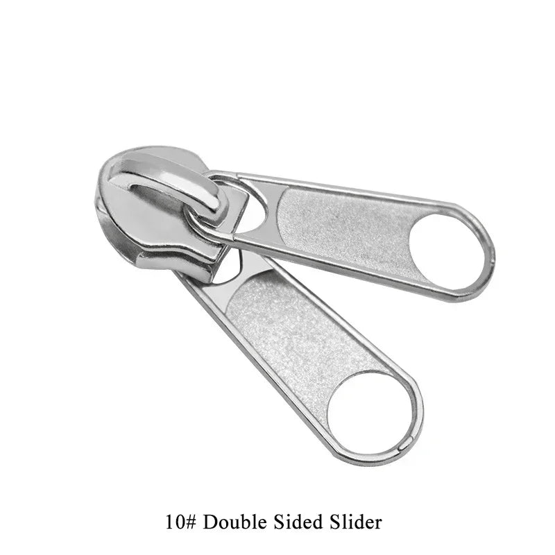 30/500Pcs 3# 5# 8# 10# Zipper Sliders for Nylon Zippers Head Single/Double Sided Pull Luggage Bag Zips Repair Kit Accessory