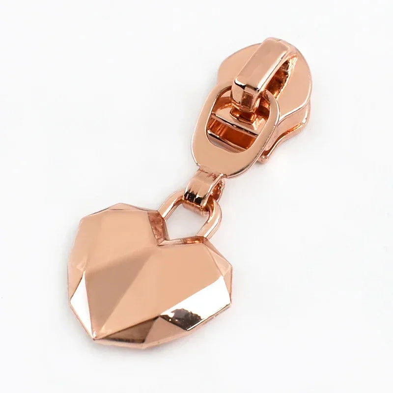 15-500Pcs 5# Rose Gold Zippers Sliders for Nylon Zip Tape Clothes Bag Sewing Zipper Replacement Puller Zips Repair Kit Accessories
