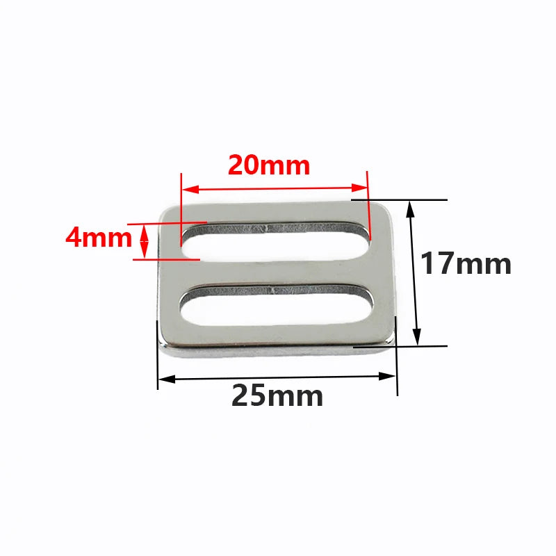 20/700Pcs Stainless Steel Adjust Buckle 20-50mm Webbing Strap Slider Tri-Glide Carabiner Clip Pet Collar Belt Ring Clasp Fastener