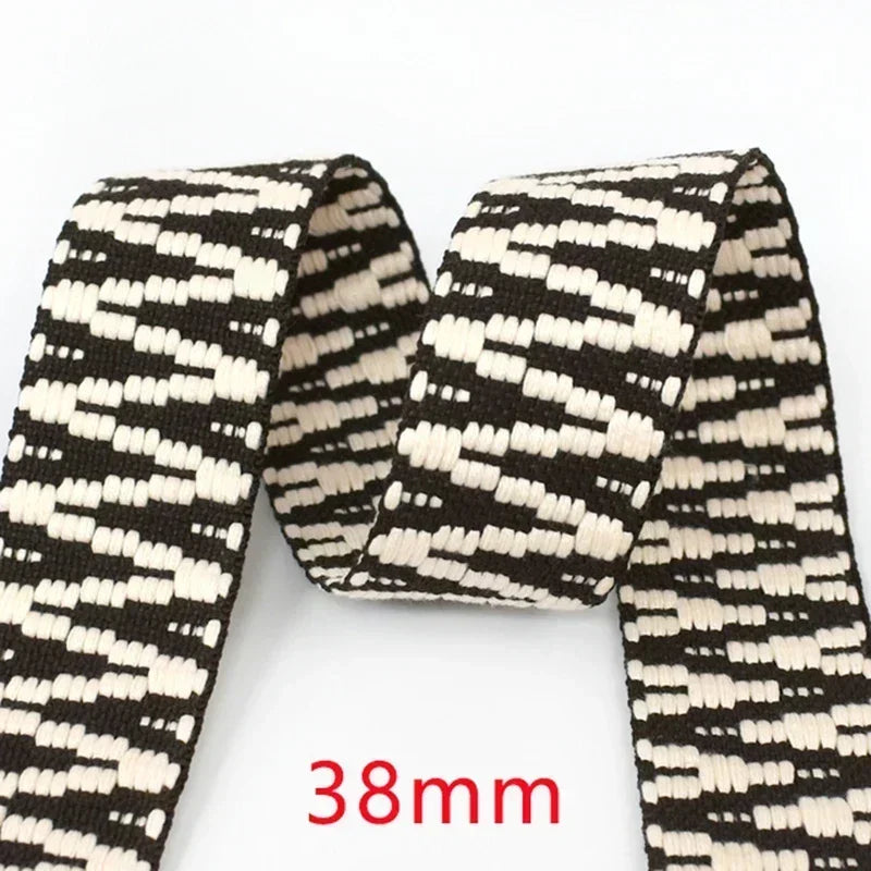 5/130Yards 38/50mm Ethnic Jacquard Webbing Tape Handbag Shoulder Strap Replacement Ribbon Band Backpack Belt Sewing Accessories