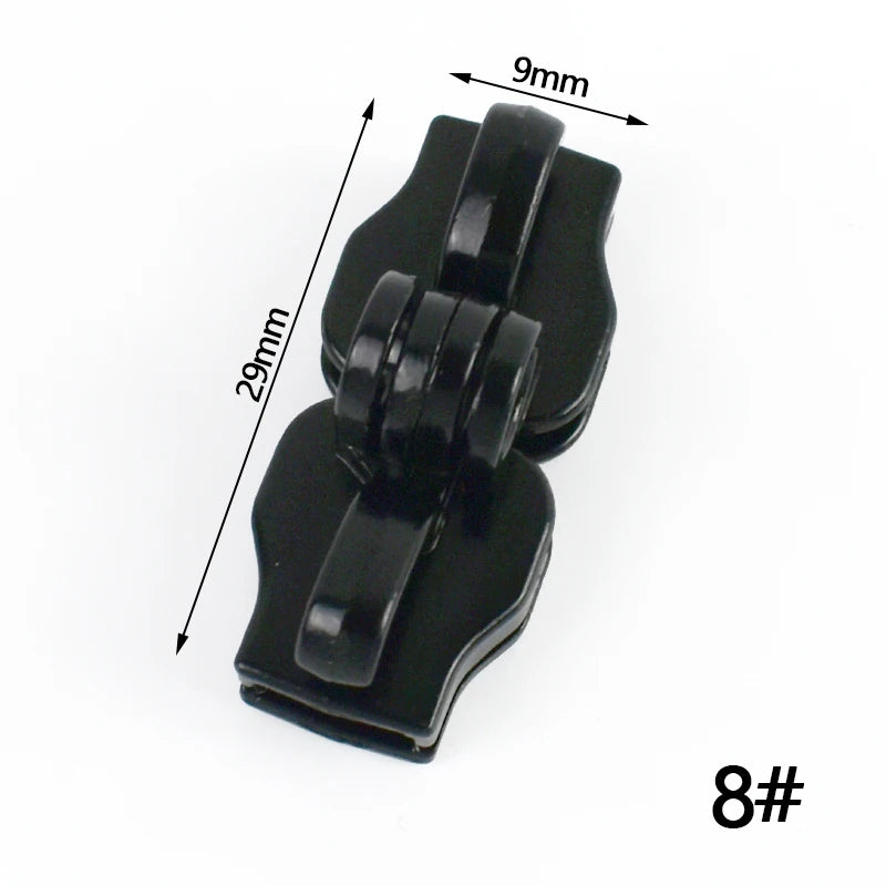 15/500Pairs 5# 8# 10# Zipper Slider for Nylon Zippers Luggage Repair Zip Double Hole Padlock Zips Puller Closure Ziper Cursor