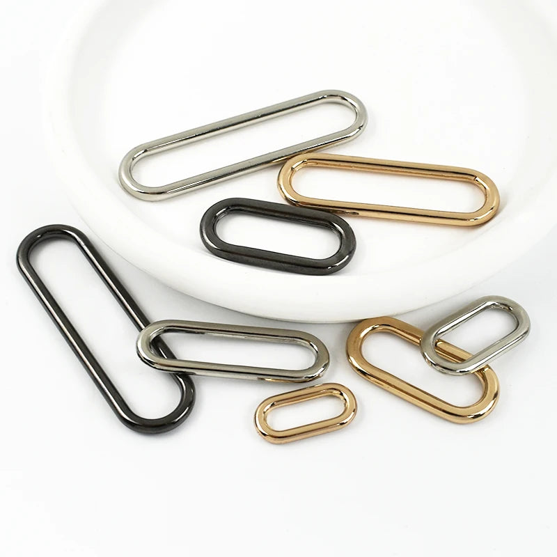 20/500Pcs 20-50mm O Ring Metal Oval Buckles Shoes Clasp Egg Buckle Bag Strap Connect Rings Adjust Hook Handbags DIY Accessories