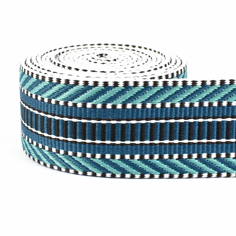 5/100Meters 38mm Polyester Cotton Jacquard Webbing Tapes 2mm Thick Bag Strap Belt Lace Ribbons DIY Garment Textile Sewing Decoration