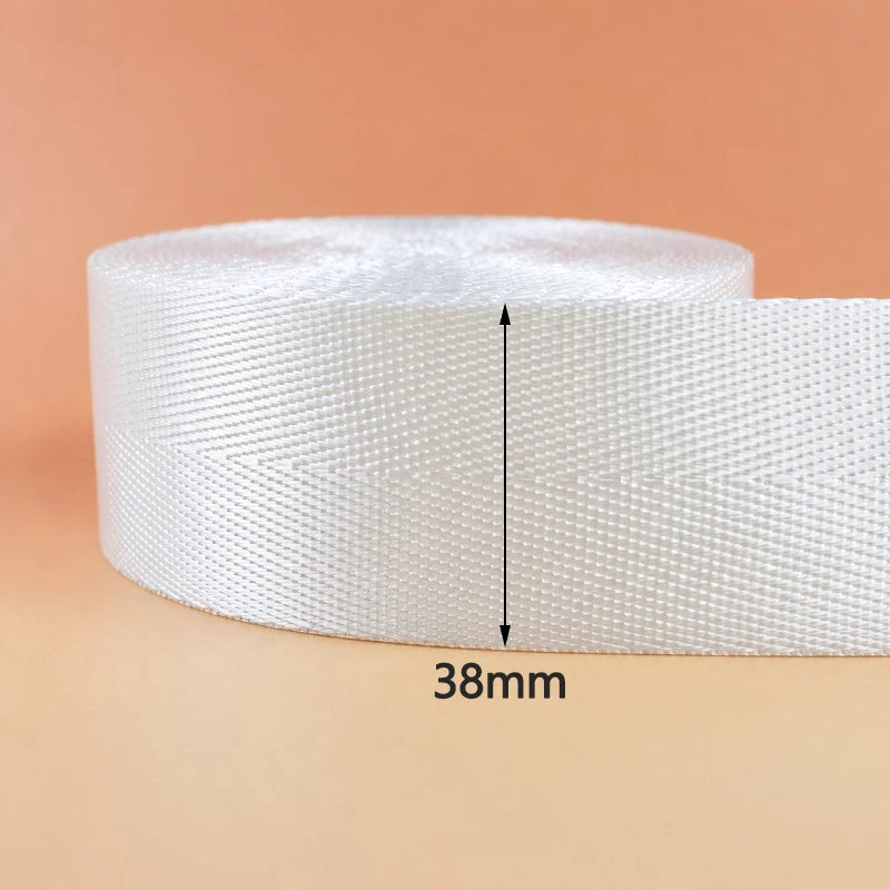 8/200Meters White Nylon Webbing 20-50mm Bag Shoulder Strap Tape Clothes Decorative Sewing Ribbon Bias Binding Accessories