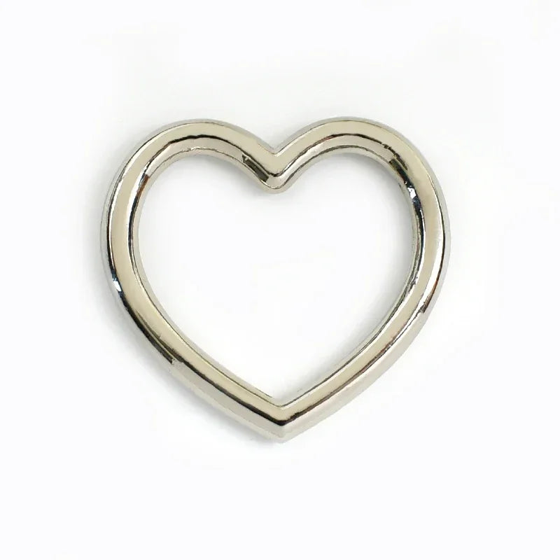 15/500Pcs Metal Heart O Ring Buckle Bags Strap Chain Connection Hooks Webbing Belt Adjust Clasp DIY Hardware Accessories