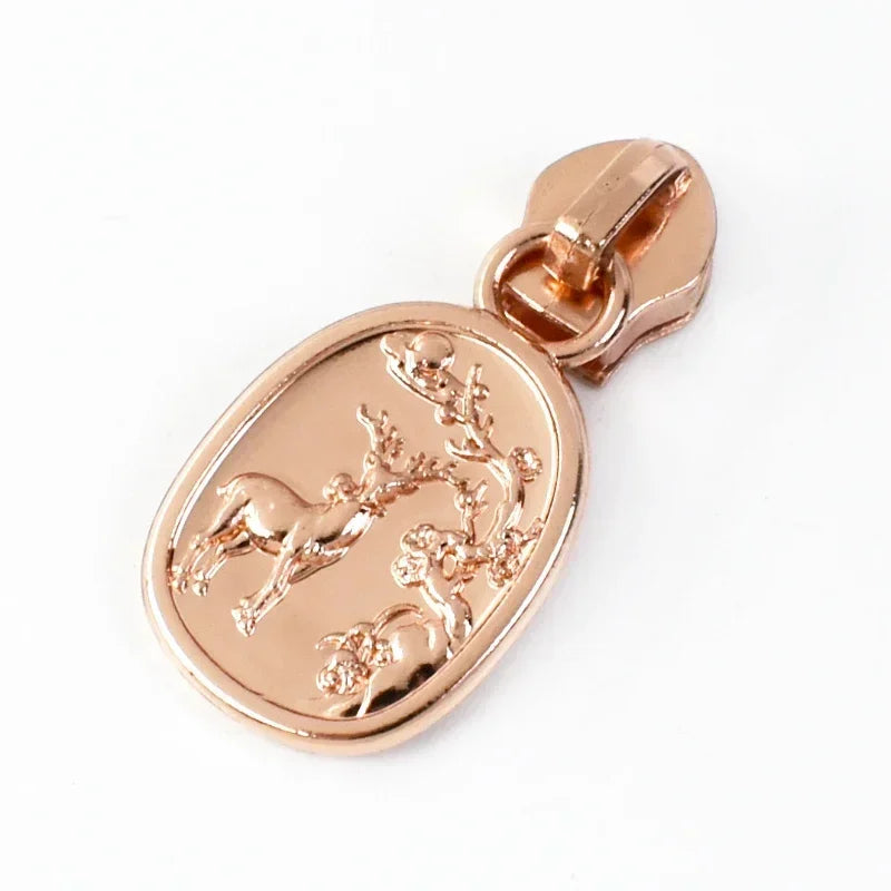 15-500Pcs 5# Rose Gold Zippers Sliders for Nylon Zip Tape Clothes Bag Sewing Zipper Replacement Puller Zips Repair Kit Accessories