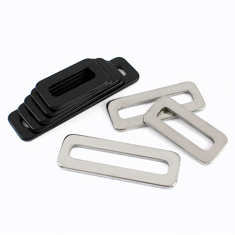 25/800Pcs Square O Ring Carabiner 20-50mm 304 Stainless Steel Buckles Bag Hanger Oval Rings Crochet Hook Webbing Tape Fastener