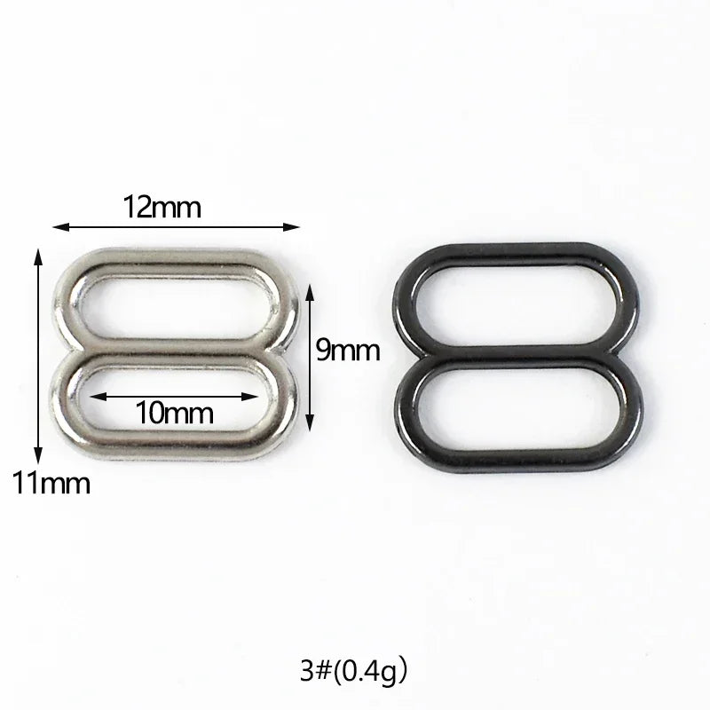 50Pcs 10-50mm Metal Buckles 8-shaped Tri-Glide Adjuster Slider Bikini Bra Rings Strap Belt Hook Clasp Webbing Bag Accessories