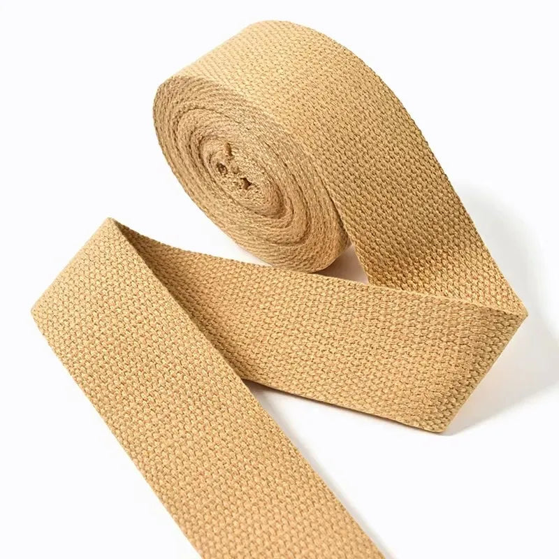 8/250Meters Meetee 20-50mm 1.2mm Thick Canvas Cotton Webbing Backpack Bag Strap Band Clothes Ribbon Tapes DIY Sewing Accessories