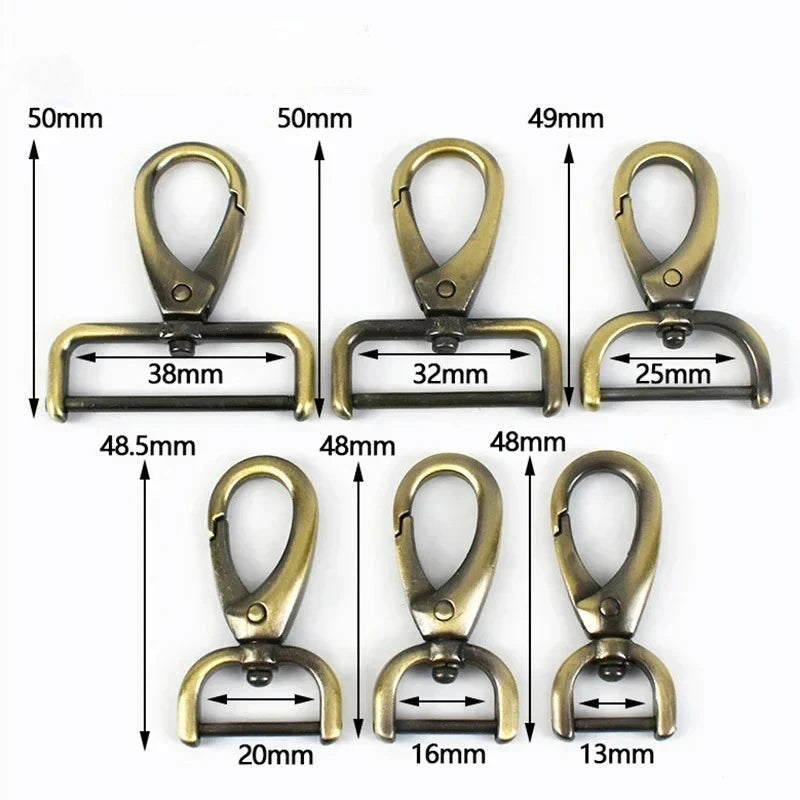 8/200Pcs Metal Bag Strap Buckles 13-38mm Swivel Lobster Clasp Snap Hook Dog Collar Repair Detachable Trigger Clamp Keychain Parts