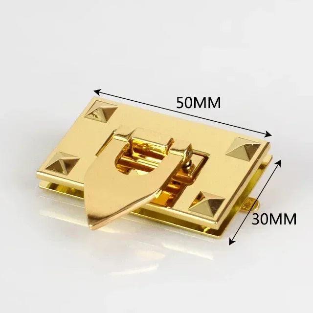 2/60Pcs Meetee Metal Clasp Turn Lock Twist Locks Round Rectangle Bag Decor Buckles DIY Handbag Purse Hardware Replace Accessories