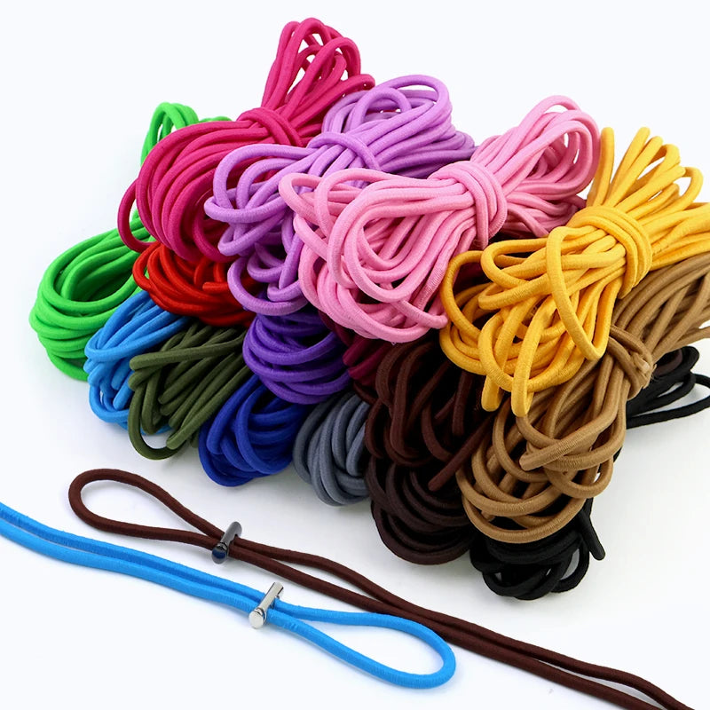 5mm Round Elastic Rope 10/300Meters Color Rubber Bands HairBand Elasticity Band Belt Drawstring Bungee Cord Sewing Supplies