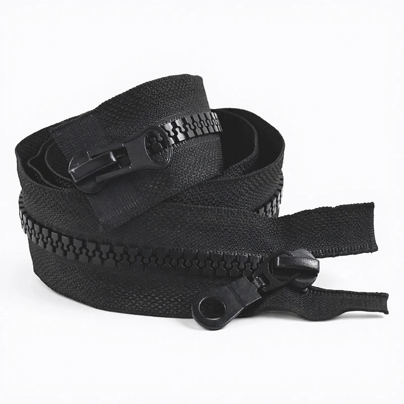 3/100Pcs 8# Resin Zipper 70/80/100/120/150/200cm Double Slider Two Way Black Plastic Zippers Tape Clothes Sewing Zip Repair Kits