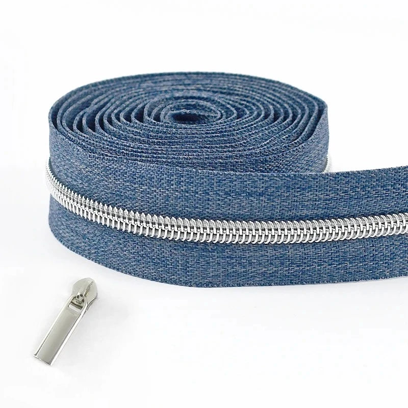 5/20M 5# Nylon Zippers for Sewing Bags By The Meter Plastic Zipper Tapes with Slider Decoration Zips Reapirt Kit DIY Accessories