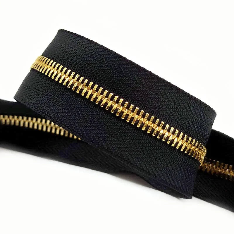 Meetee 2/60Meters 5# Metal Zippers Double Pull Zips Garment Luggage Zipper Repair Kit Clothing Sewing Accessories No Slider