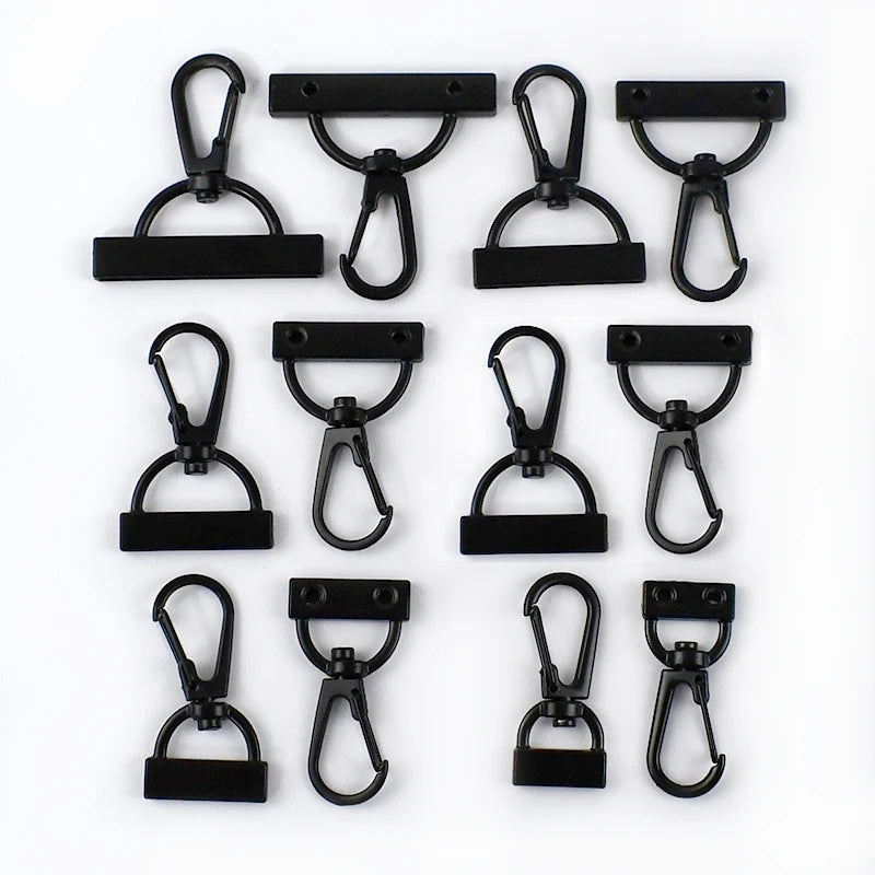 30/1000Pcs Metal Buckle 15-38mm Black Trigger Snap Hook Handbag Strap Tail Screw Carabiner Clip Clasp Lobster Clasps Repair Kits
