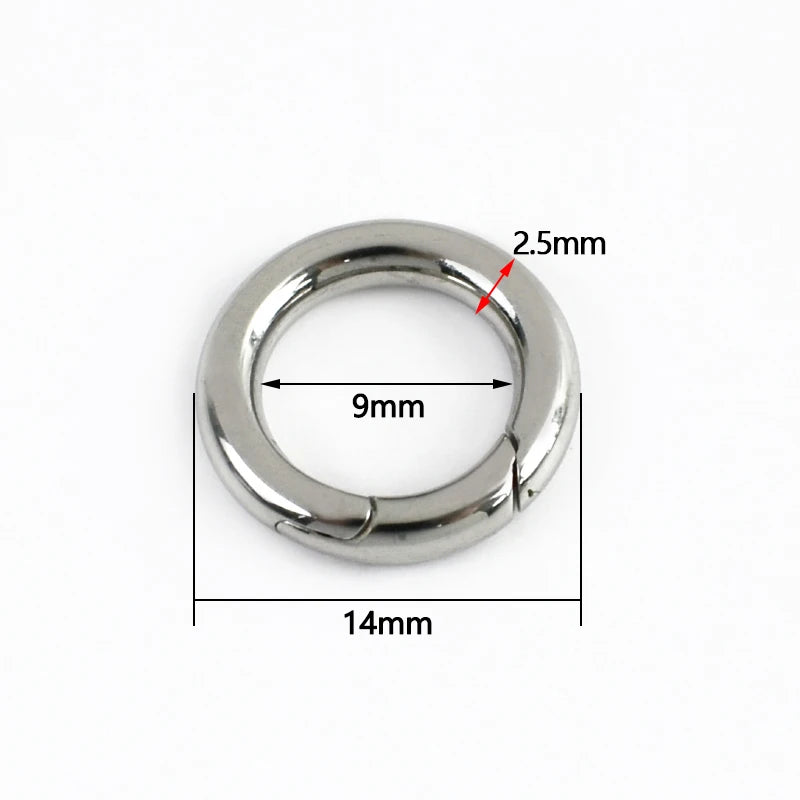 5/200Pcs 304 Stainless Steel Spring Buckle Openable O Ring Carabiner Bag Strap Snap Hook Pet Collar Clip Keychain DIY Accessories