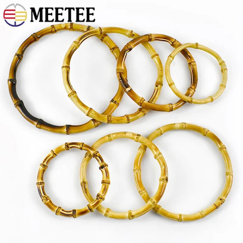 5/200Pcs 7-18cm Natural Bamboo Bag Handles Wooden Handbag Frames for Purse Replacement Handle DIY Handmade Sewing Accessories