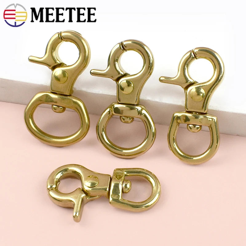 5/160Pcs Solid Brass Snap Hook Buckle Swivel Lobster Clasp Trigger Clips Carabiner Buckles for Pet Leashes Strap Leather Craft