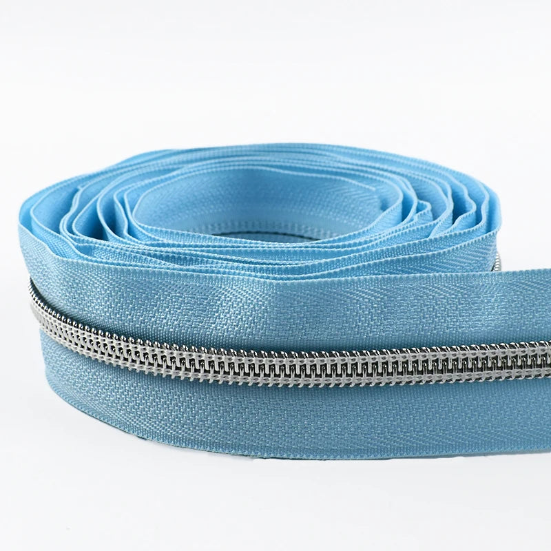 8/300Meters 5# Nylon Zippers Colorful Tooth Coil Zipper for Garment Bags Zip Tape Repair Kit DIY Clothes Tailor Sewing Accessory