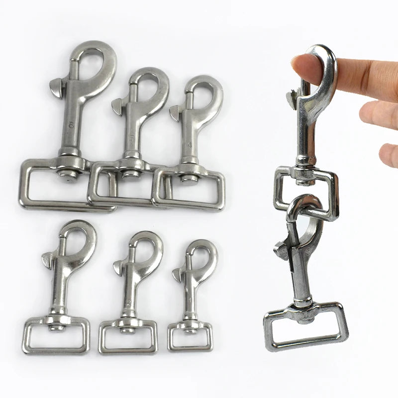 2/80Pcs Stainless Steel Trigger Buckles for Leather Hardware Carabiner Clips Snap Hook Large Swivel Lobster Clamp Clasp Accessory