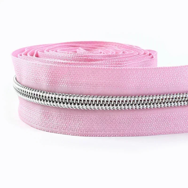 8/300Meters 5# Nylon Zippers Colorful Tooth Coil Zipper for Garment Bags Zip Tape Repair Kit DIY Clothes Tailor Sewing Accessory