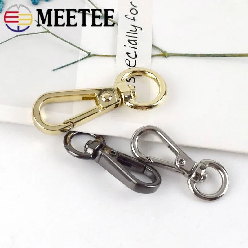 Meetee 20/600Pcs ID8-13mm Metal Bag Buckles Lobster Swivel Trigger Clips Snap Hook Handbag Hanger KeyChain DIY Sewing Accessories