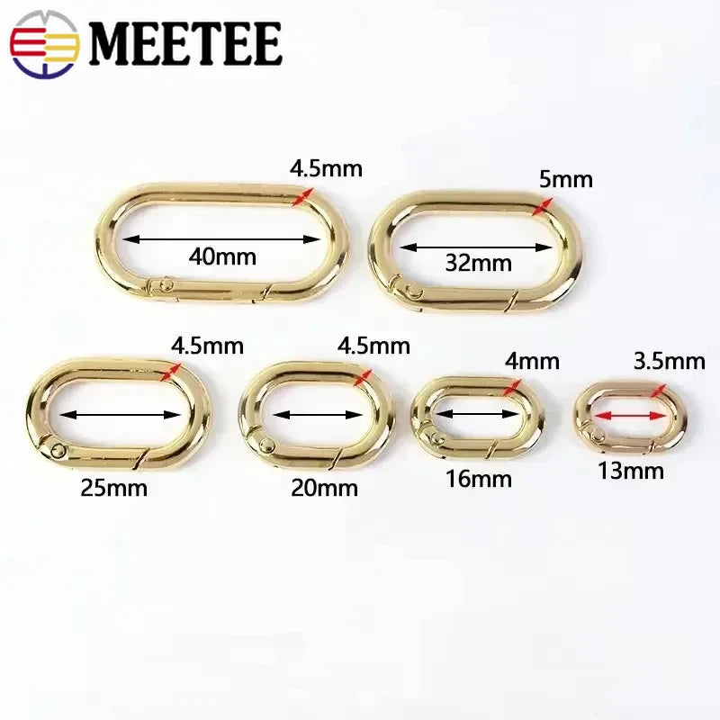15/500Pcs Oval Spring O Ring Openable Trigger Clasp Clip Bag Strap Buckle Connect Keyring Pendant Keychain Snap Hook Carabiner