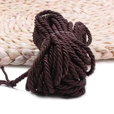 25/930M 3mm Polyester Twisted Braided Cord 3 Shares Ropes for Bag Strap Curtain Decorative Gift Box Rope DIY Sewing Accessory