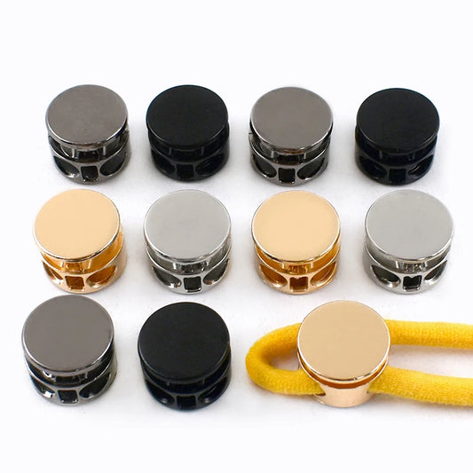 25/600Pcs Metal Cord Lock Double Hole Spring Stopper Cloth Elastic Buckles Bag Cords End Hat Rope Clasps DIY Sewing Accessories