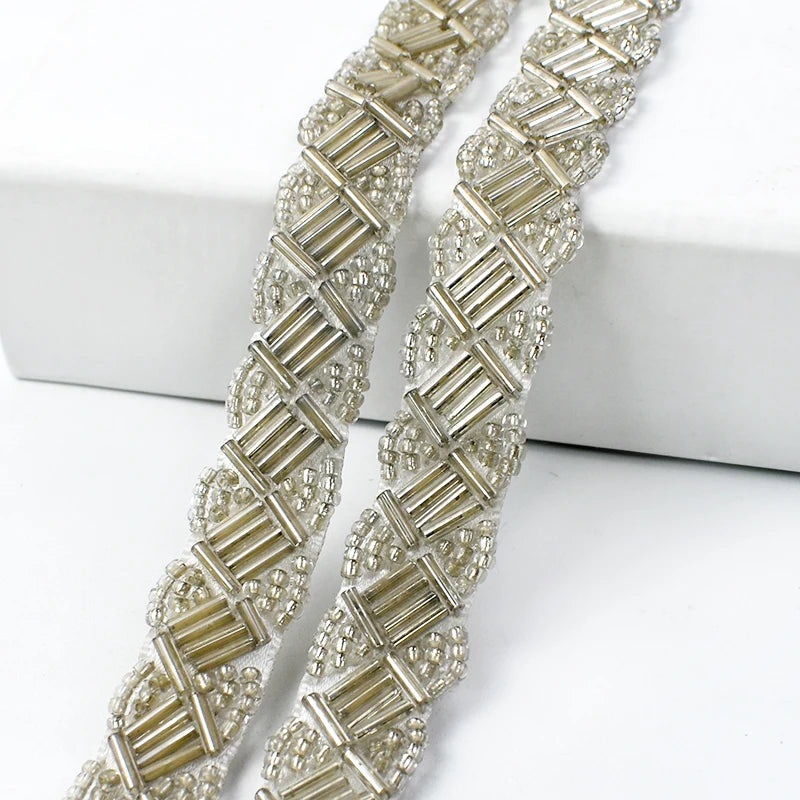 2/60Yards 15mm Beaded Lace Trim Clothes Dress Ribbon Tape Headware Fringe Webbing Handmade Decoration Band DIY Sewing Accessories