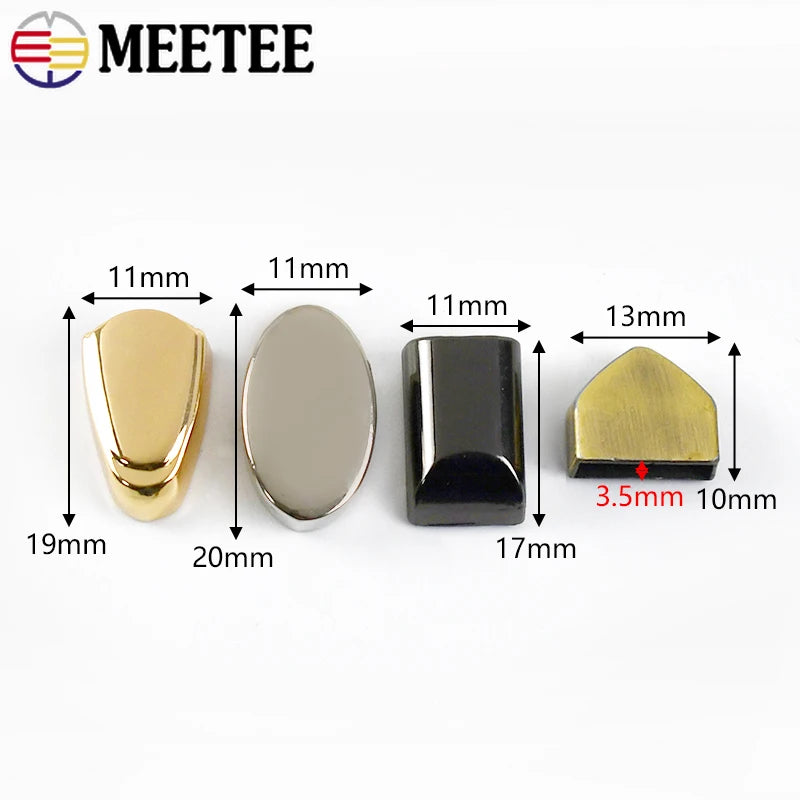 30/600Pcs Meetee Metal Zippers Tail Clip Zips Stopper Plug Head with Screw Bag Wallet Handbag Zip End Clasp DIY Hardware Accessories