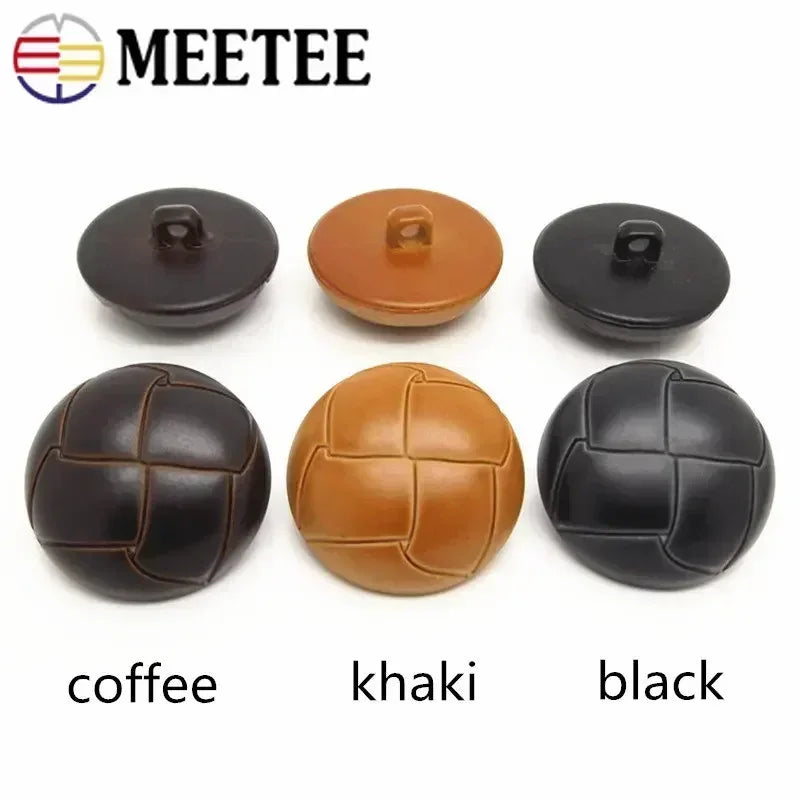 30/1000Pcs Imitation Leather Buttons Retro Round Plastic Button for Coat Jacket Windbreaker DIY Clothing Sewing Accessories
