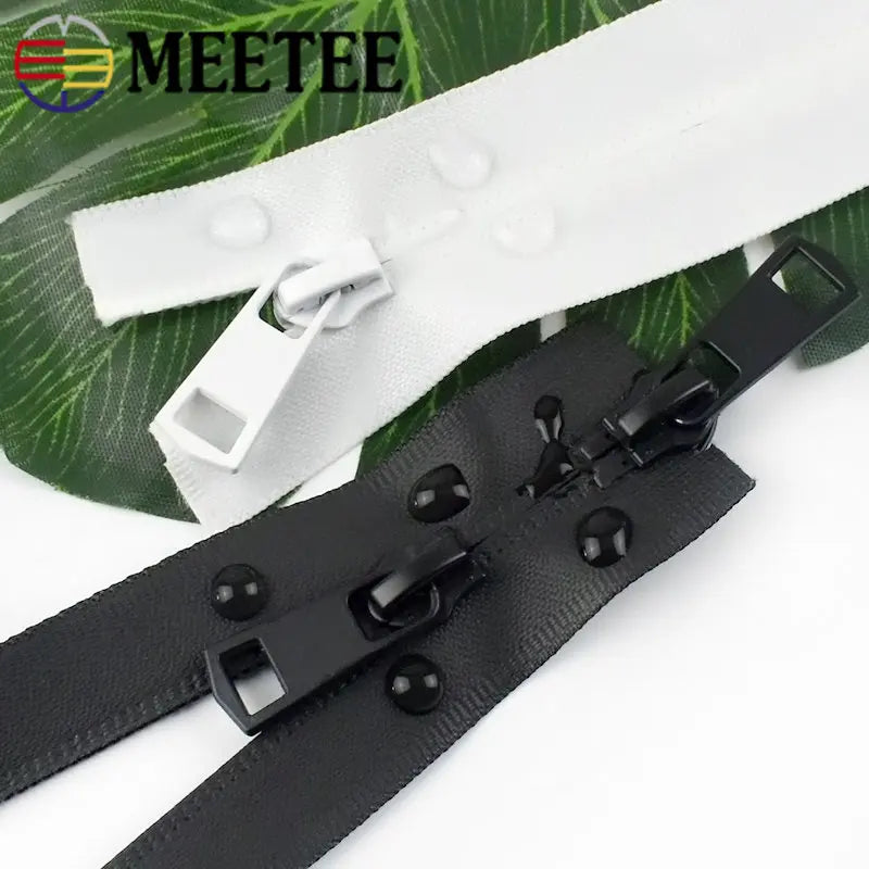 8/300Pcs 20-150cm 5# Waterproof Nylon Zipper Double Slider Open-End Invisible Zip DIY Outdoor Bag Jacket Clothes Sewing Accessories