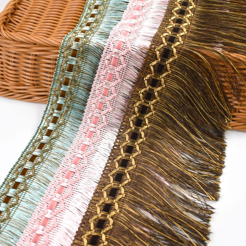 2/20Meter 10cm Polyester Tassel Fringe Trim Sewing Decorative Lace Ribbon for Dance Dress Curtain Tassels Clothes Bag Accessories