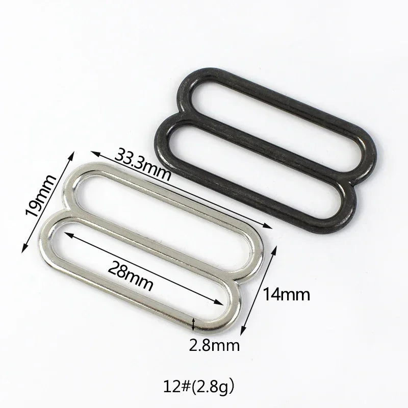 50Pcs 10-50mm Metal Buckles 8-shaped Tri-Glide Adjuster Slider Bikini Bra Rings Strap Belt Hook Clasp Webbing Bag Accessories
