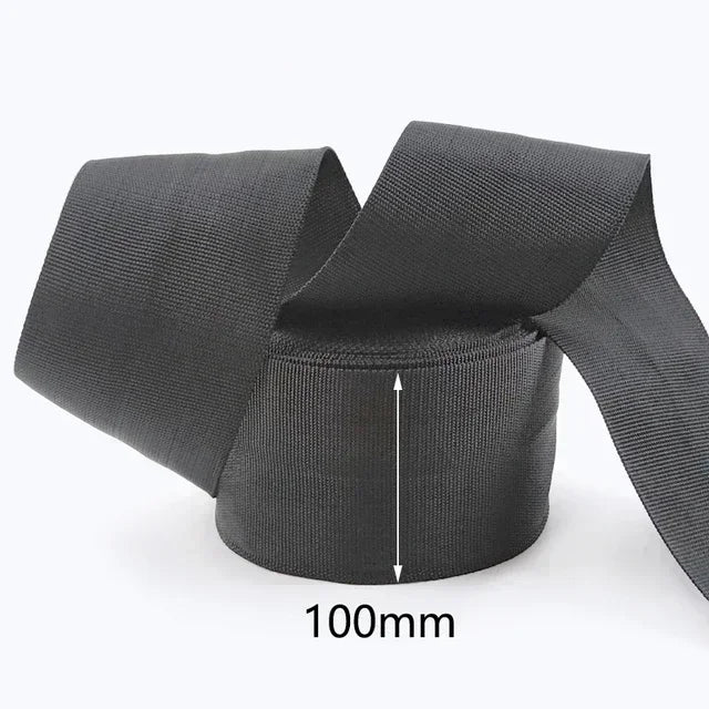 15/500M Black PP Polypropylene Webbing Tape for Bag 20-100mm Ribbon Strap By The Meter 1.3mm Thick Seat Belt Webbings SewingSupplies