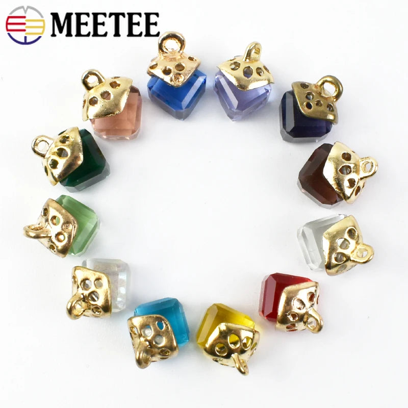 30/500pcs Meetee Colors Rhinestone Crystal Buttons Shirt Hair Accessory Jewelry Pendant Buckles DIY Clothing Sewing Accessories