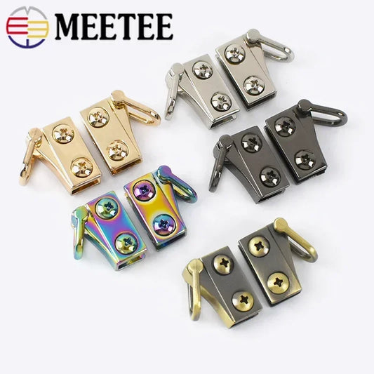 8/200pairs Meetee 20/30mm Bag Metal Ear Shoulder Strap Hang Buckles Side Clamp Hook DIY D Ring Sides Clip Luggage Accessories