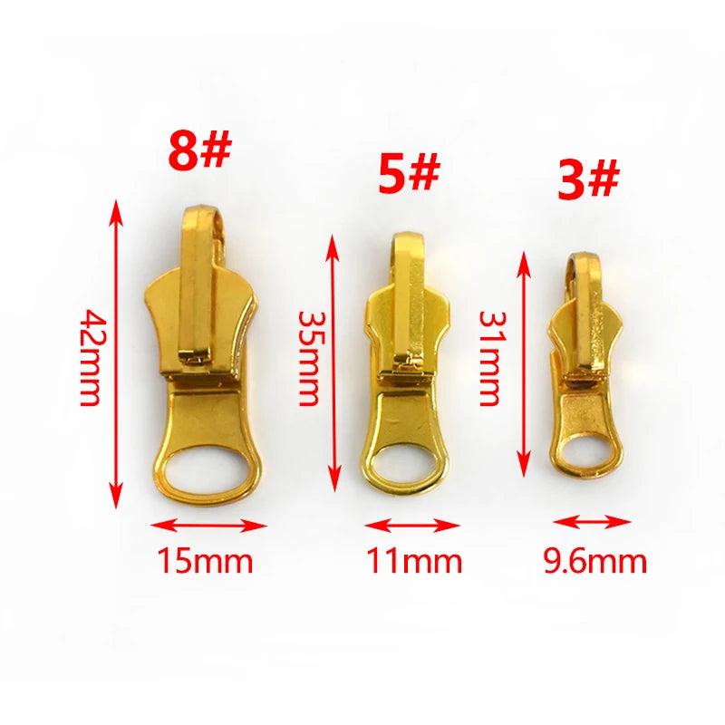 30/1000Pcs 3# 5# 8# 10# Zipper Sliders for Resin Zippers Backpack Bag Zip Puller Head Zips Repair Kit Sewing Clothing Accessories