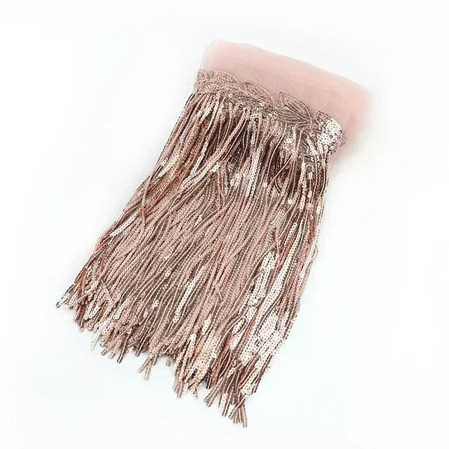 5/200Yards Meetee 10/18cm Sequin Tassel Lace Trim Fringe Trimming Ribbon for Clothing Dress Decoration DIY Sewing Accessories