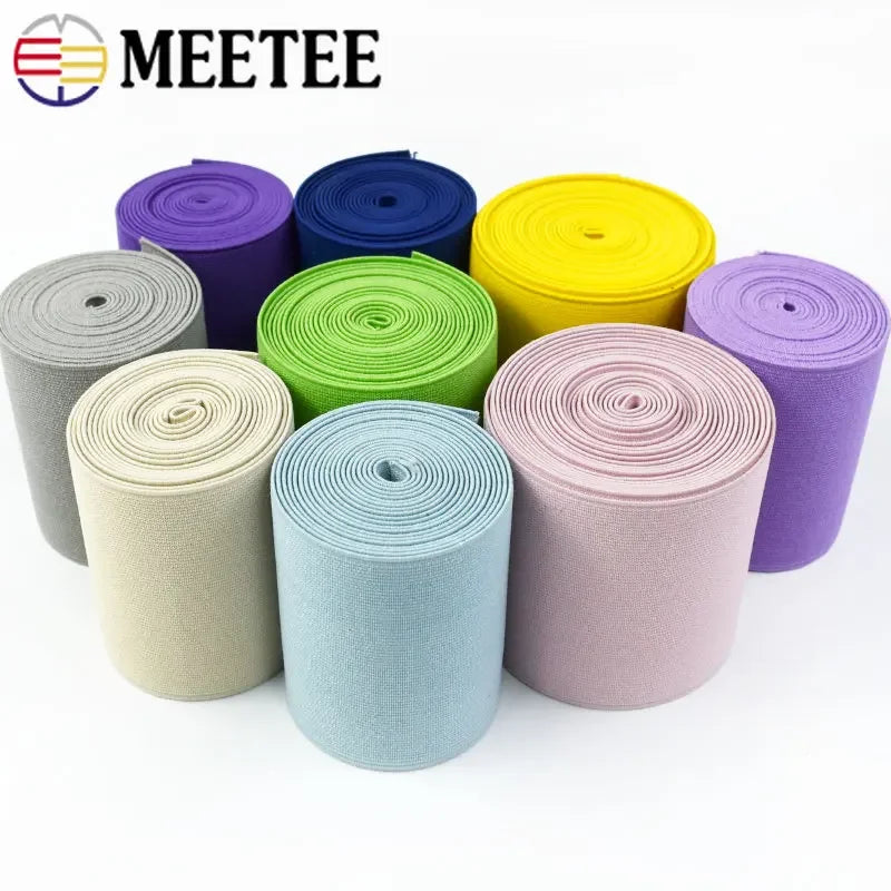 3/100M 8/10cm Width Soft Elastic Bands for Underwear Shoes Waistband Rubber Band Clothing Elasticity Belt DIY Sewing Accessories