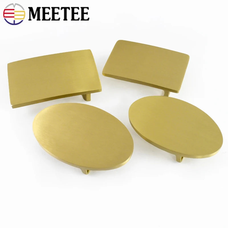 1/20Pcs Smooth Belt Buckle Head for Men's Jeans Waistband Lock Clasp Leather Craft Solid Brass Buckles Adjust Waist Band Accessories
