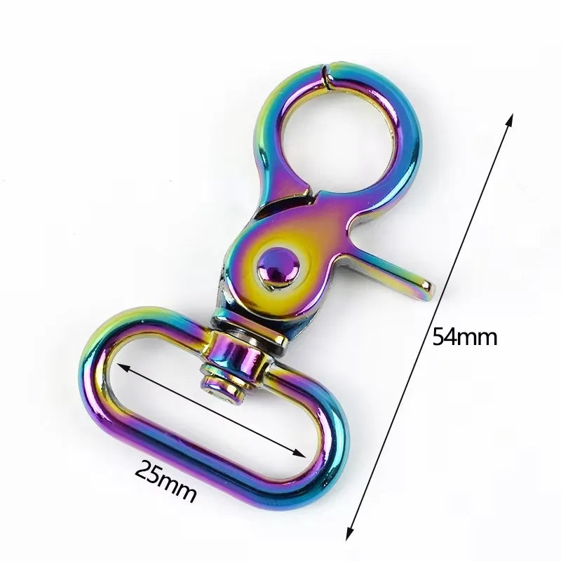 8/250Pcs Rainbow Metal Buckle Lobster Swivel Clasp Snap Hook for Bags Strap Carabiner Clips Keychain DIY Hardware Accessories
